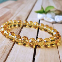 8mm Natural Yellow Citrine Handmade Mala Bracelet Pray Meditation Spirituality Buddhism