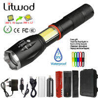 CWLitwod Z201005A Led ไฟฉายไฟฉาย8000LM CREE XML-L2ซังมัลติฟังก์ชั่โคมไฟไฟฉายหางแม่เหล็กสำหรับขี่แสง