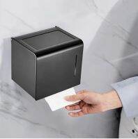 Toilet Paper Holder Matte Black Aluminum Bathroom Roll Paper Wall Mounted Mobile Phone Rack Paper Towel Holder ZM716 Docks Stands