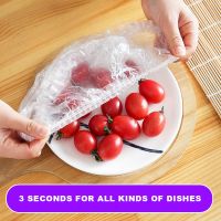 100pc Disposable Cling Film Cover Elastic Keep Fresh Food Plastic Wrap Dish Plate Clings Film For Kitchen Household Refrigerator