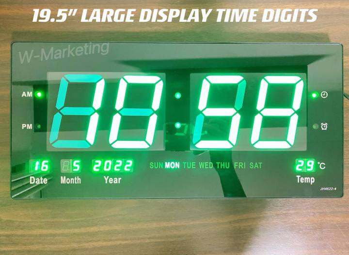 (JH46224 Upgraded) 19.5” LARGE DISPLAY TIME Digits Calendar WallHang