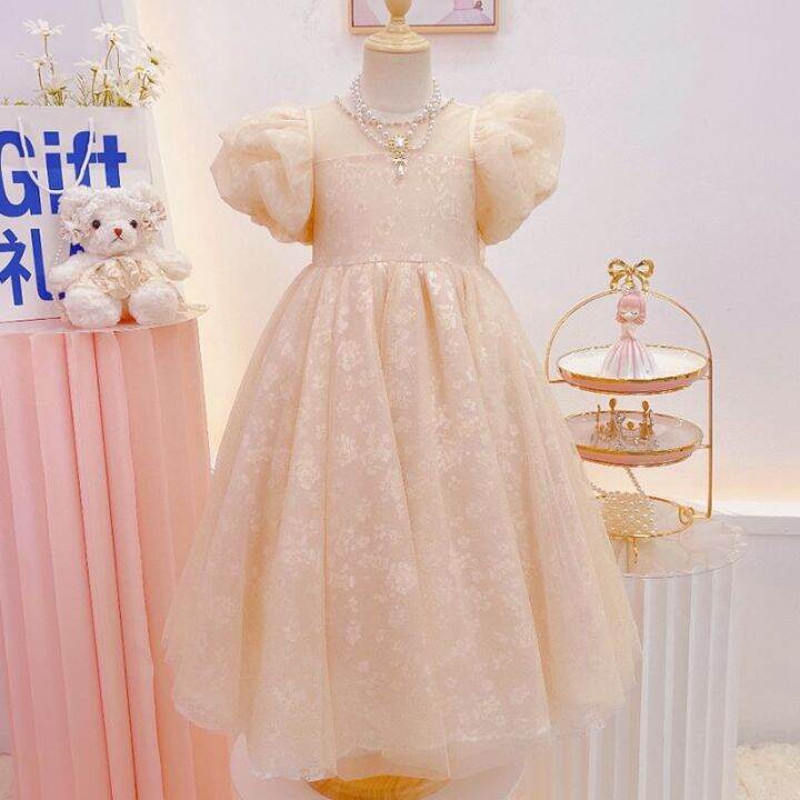 Girls' Summer Dress 2023 New Children's Puffy Gauze Princess Dress ...