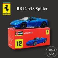 Bburago 1/64รถเฟอร์รารี BB12โมเดลย่อส่วน458แมงมุมขนาด Lefarrari F40 F50 F12tdf 488 GTO ยานพาหนะดายแคสของเล่นแบบจำลอง