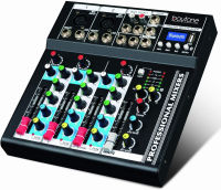 Boytone BT-34MX Professional Audio Mixer Sound Board Console System Interface 4 Channel Digital USB Bluetooth Digital MP3 Computer Input 48V Phantom Power Stereo DJ Studio Streaming FX processor