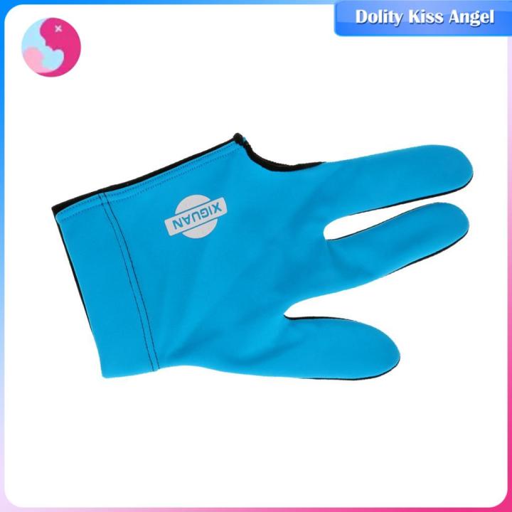 dolity-ถุงมือสนุกเกอร์บิลเลียดไม้คิวสนุกเกอร์ยืดได้3นิ้ว-สีน้ำเงิน