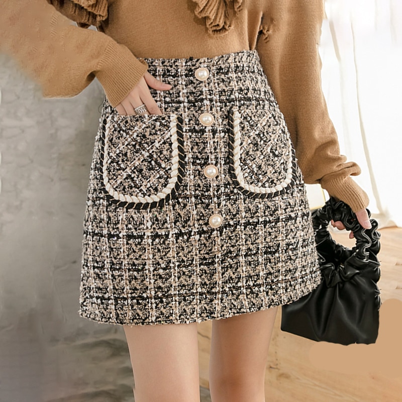 Esprit Tweed Skirt check pattern elegant Fashion Skirts Tweed Skirts 