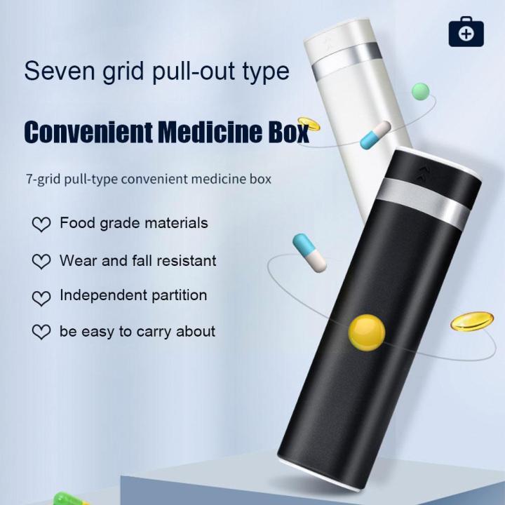ลิ้นชักสไตล์7กริดกล่องยาแท็บเล็ต-pill-dispenser-กล่องเก็บชุดกรณี-dispensing-weekly-medicine-pill-organizer-x7h7