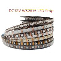 WS2812B WS2811 WS2815 RGB สมาร์ทพิกเซล WS2813แถบไฟ LED WS2812สามารถระบุที่อยู่รายบุคคลได้30/60/144 Leds/M เทปติดหลอดไฟ DC12V DC5V