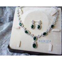 Neriza Jewelry/ชุดเครื่องประดับเพชรสังเคราะห์ประกายไฟเทียบเท่าเพชรแท้ จัดส่งฟรีพร้อมกล่องNZC042