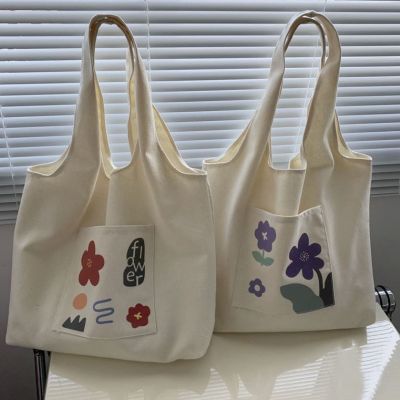 ◈﹊❃ Canvas Bag Student Portable Large Capacity Shopping Vest Bag