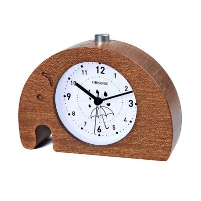 【Worth-Buy】 นาฬิกาปลุกไม้ไฟพื้นหลังรูปช้างแบบทันสมัยสำหรับเตือนโต๊ะไม้