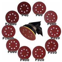 8Holes 5inch 10pcs Grit Round Sand Round Paper Sandpaper Sanding Disc Sander Assorted 40/60/80/100/240/320//800/1000 Sandpapers Cleaning Tools