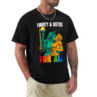 Liberty And Justice Kiss For All Gifts T-Shirt Kawaii Clothes Tops T Shirts For Men