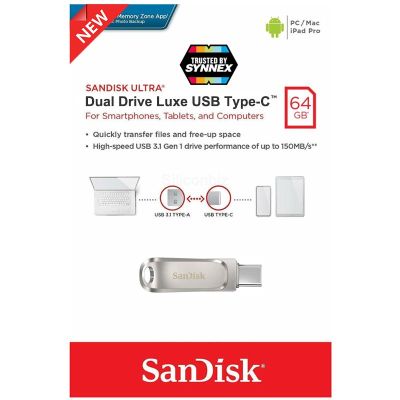 🎉โปรสุดคุ้ม Ultra® Dual Drive Luxe USB Type-C 64GB (SDDDC4-064G-G46)แฟลชไดรฟ์ ไดร์ฟ OTG สำหรับศัพท์ แทปเลท Tabet  Pro คุณภาพดี