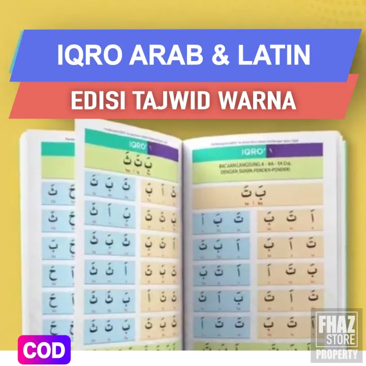 Buku Iqro A5 Besar Edisi Arab Latin Tajwid Warna Lengkap 6 Jilid Ukuran