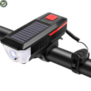 BouPower Bike Light Solar Usb Rechargeable Dual Charging Horn Lamp
