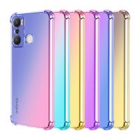 for Infinix Hot 20 Play Hot 12 Pro Hot 11 Play /11S NFC Clear Cute Gradient Case Slim Anti Scratch Flexible TPU Shockproof Cover