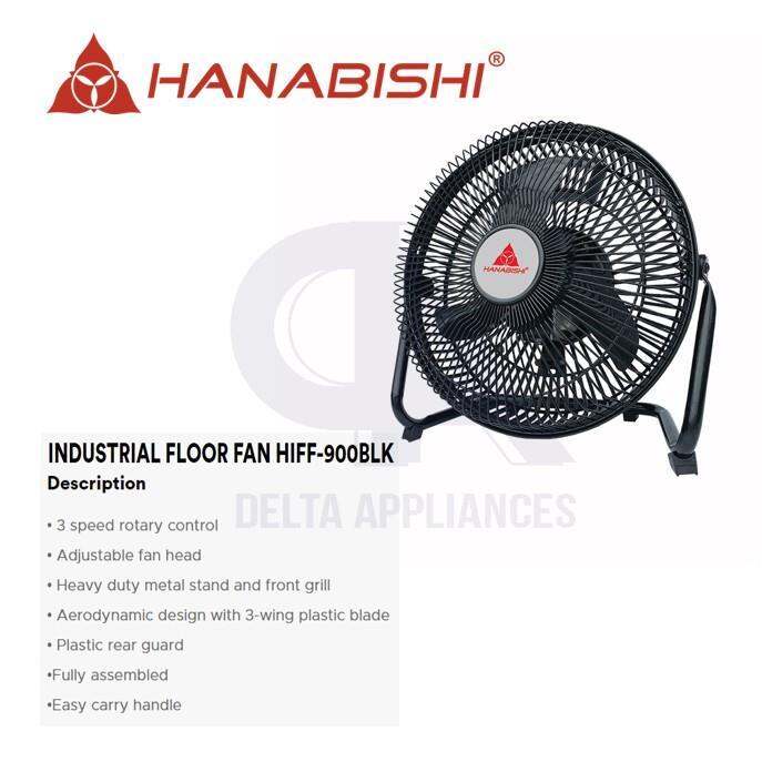 Hanabishi Industrial Floor Fan HIFF 900 Blk Lazada PH