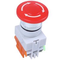 Red Mushroom Cap 1NO 1NC Emergency Stop Push Button Switch AC 660V 10A