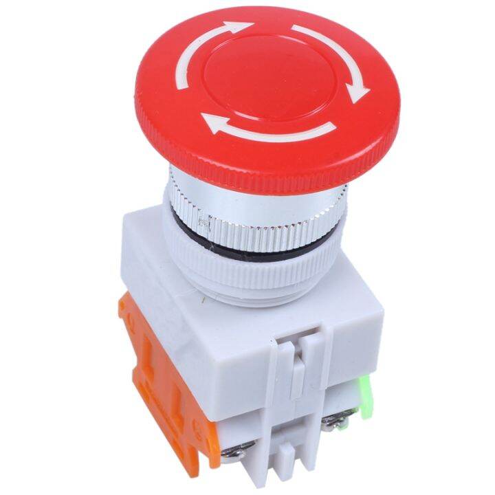 Red Mushroom Cap 1NO 1NC Emergency Stop Push Button Switch AC 660V 10A ...