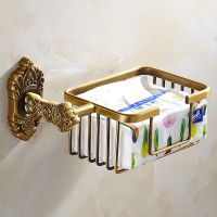 ▧ Bathroom Paper Holder Wall Mounted Antique Bronze Aluminum Alloy Paper Roll Basket Tissue Paper Holder Bathroom Accessories