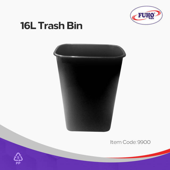 Fuho 16 Liters Trash Bin without Cover / Dust Bin / Garbage Can / Waste