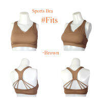 สปอร์ตบรา ออกกำลังกาย โยคะ พิลาทิส Kinare รุ่น Fits Brown