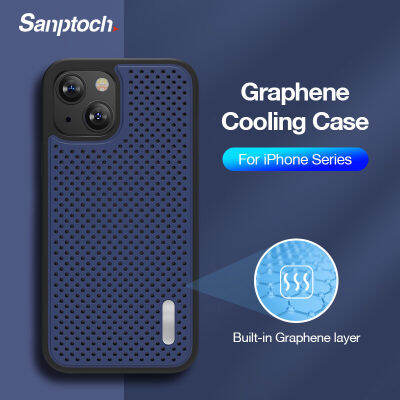 Sanptoch Graphene เคสศัพท์ระบายความร้อนสำหรับ 111213 Pro Max เคสกันกระแทกขนาดเล็กสำหรับ X Xs Max XR Casing822ป้องกันการกระจายความร้อน