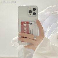 Transparent Clear Card Slot Cover For iPhone Case Shockproof Acrylic Case for iPhone 6 6s 7 8 Plus X XR Xs Max 11 12 13 14 Pro