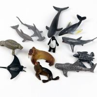 24Pcs Simulation Mini Marine Animal Giant Tooth Shark Killer Whale Blue Whale Shark Penguin Dolphin Model Toy