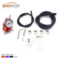 CNSPEED อลูมิเนียมสากลปรับแรงดันน้ำมันเชื้อเพลิง Regulator วาล์วที่มีมาตรวัด YC100507