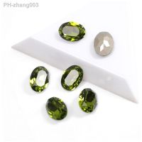 Oval Shape Olivine Color Nail Charms K9 Fancy Crystal Pointed Back Nial Art Rhinestones for 3D DIY Nail Accessories