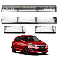 ชายบันไดสแตนเลส  ชายบันได Stainless กาบบันได บันไดชายน้ำ สแตนเลส จำนวน 4ชิ้น suzuki Swift Hatchback ซูซูกิ สวิ๊ฟ สวิช ปี 2012 - 2016 4ประตู สินค้าราคาถูก คุณภาพดี  Stainless Door Scuff Plate