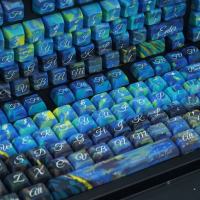 126ชุดคีย์ Undersea Starry Sky Keycaps XDA Profile PBT 5ด้าน Dye Sublimation คีย์บอร์ด Keycap สำหรับ MX Switch