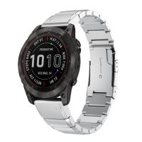 สำหรับ Garmin Fenix 7 22Mm กระดองเต่าสแตนเลสสายนาฬิกาข้อมือ (เงิน)