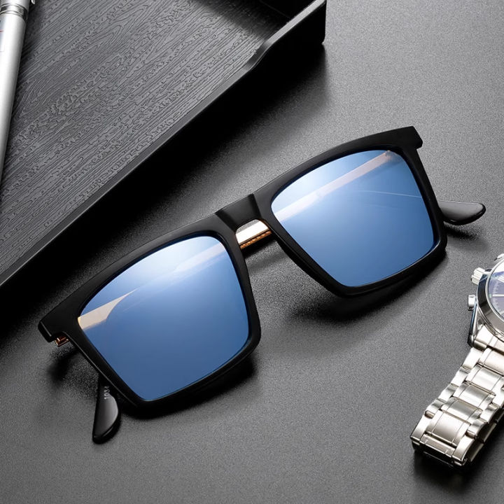 Fashion Square Polarized Sunglasses Metal Frame Sun Glasses For Men