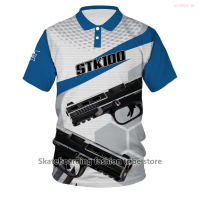 【high quality】  Military Blue 3d Short Sleeve Polo Shirt