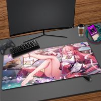 Honkai Impact Large Anime Mousepad Gamer Cute Kawaii XXL Gaming Mouse Pad Rubber Otaku Locking Edge Big Laptop Notebook Desk Mat