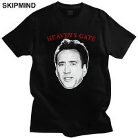 Personality Nicolas Cage Tshirt Men Short Sleeved Soft Cotton Tee Round Neck Streetwear Heavens Gate Meme Parody T Shirt Gift XS-6XL