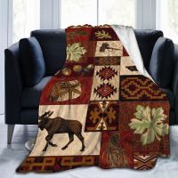 Throw Blanket Comfort Warmth Soft Cozy Air Conditioning Easy Care Machine Wash Wild Animals Blanket Home Gifts Northern Moose Knitting  Crochet