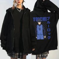 Anime BLUE LOCK Isagi Yoichi Zipper Hoodies Casual Streetwear for Men Hooded Tops Oversized Zip-up Sweatshirts Coats Size XS-4XL