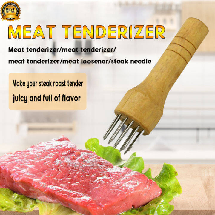 Stainless Meat Tenderizer Wooden Meat Tenderizer Steel Tender Meat Pin