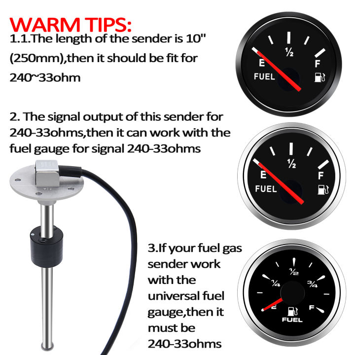 Fuel Level Sensor 0~190 Ohm/240~33 Ohm Boat Car Fuel Sender Unit