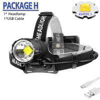 Powerful XHP110 LED Bright Headlight XHP90 High Power Head Lamp Waterproof Torch Rechargeable 7800mah Zoom FlashLight By 18650