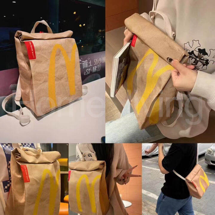 Mcdonald's Bag Paper Bag Backpack Women's Backpack Large Capacity
