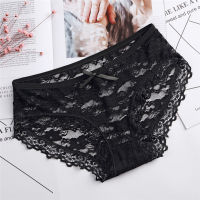 Hot-selling Multicolor Lace Sexy Ladies Panties Hollow Mesh Trousers Bow Knot Low Waist Girl Briefs Underwear Women Light Weight