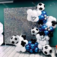 99pcs Soccer Balloon Garland Kit Chrome Blue and Silver Football Sports Theme Balloon Arch Baby Shower Birthday Party Decoration