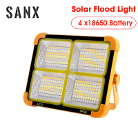 SANX 300วัตต์12000มิลลิแอมป์ชั่วโมงพลังงานแสงอาทิตย์ไฟฉุกเฉินพลังงานแสงอาทิตย์ไฟ LED 4โหมดโคมไฟทำงาน SOS ไฟเตือนกลางแจ้งตั้งแคมป์โคมไฟ IP66สปอตไลตั้งแคมป์ไฟ