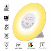 Wake Up Light Alarm Clock FM Radio Sunrise and Sunset Simulation，Simulation Sunrise 30mins Before Alarm Time