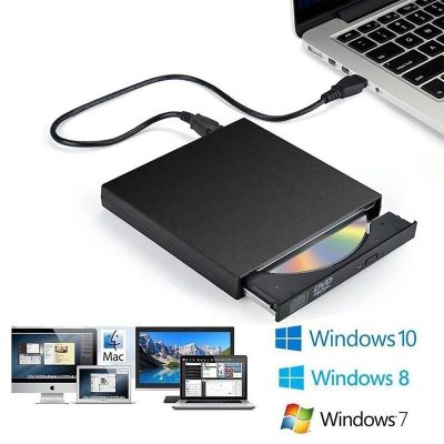 USB 2.0แบบพกพาออปติคอลไดรฟ์ภายนอกซีดี/DVD-ROM ซีดี/เครื่องเล่น DVD-RW เครื่องอ่านแบบบางเครื่องบันทึกพกพาสำหรับ Windows Mac OS ผลิตภัณฑ์ที่น่าเชื่อถือมีส่วนลด